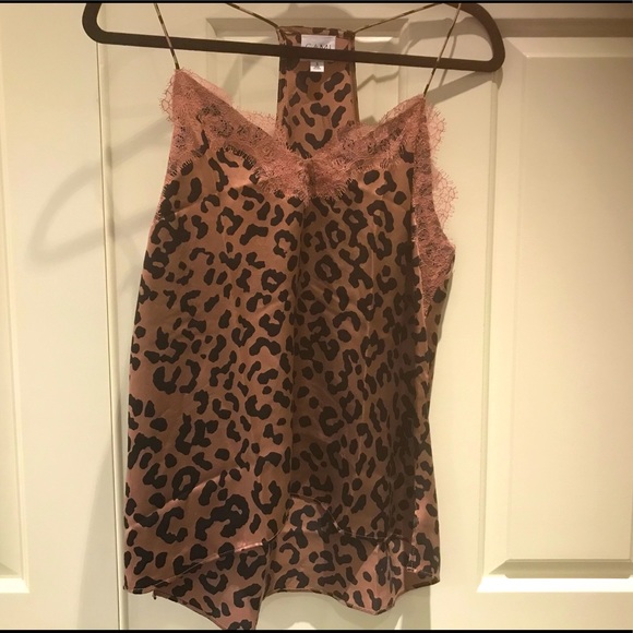 Cami NYC Silk Lace Trimmed Leopard Camisole Tank - Picture 3 of 9